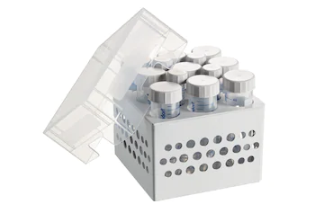 艾本德儲(chǔ)存盒 3 × 3, 可放置 9  個(gè) 50  mL 試管和 4  個(gè) 15  mL 試管，2  件，高 127  mm，5  英寸，聚丙烯材料，可耐受最低 -86  °C，高溫高壓滅菌，帶蓋子