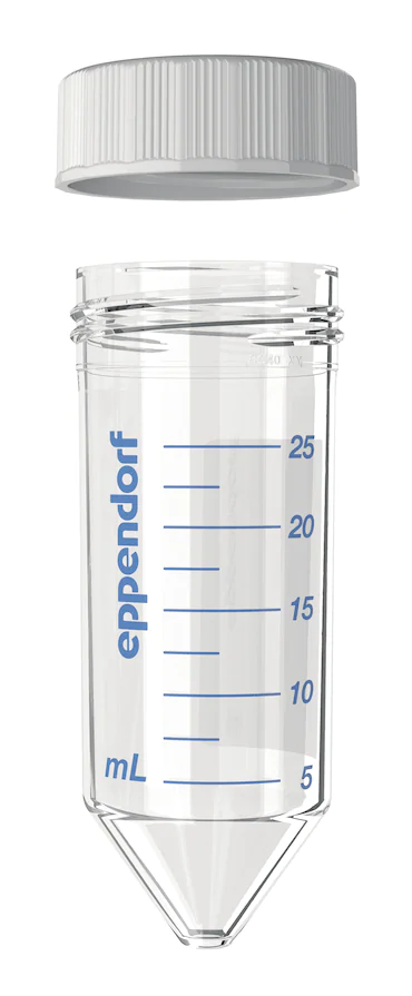 艾本德Eppendorf Conical Tubes 25 mL 帶螺旋蓋, 25 mL, 啟動套裝，4  個單離心管架，6  個轉(zhuǎn)子適配器，轉(zhuǎn)子孔可容納 50  mL 錐形管, PCR 潔凈級, 無